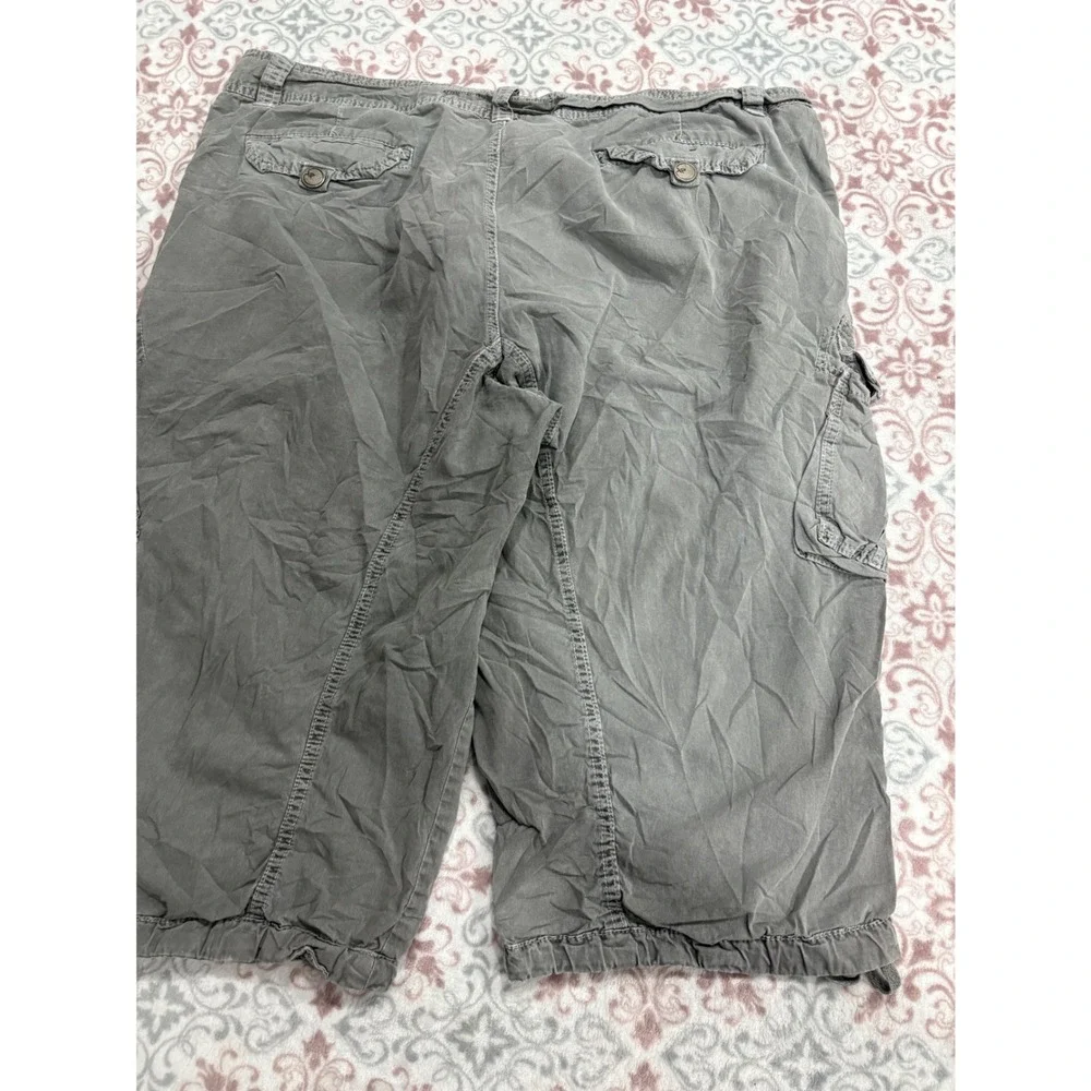 Xray Jeans Mens Gray Cotton Cargo Shorts Size 42 Utility Casual Drawstring Hem - Picture 10 of 12